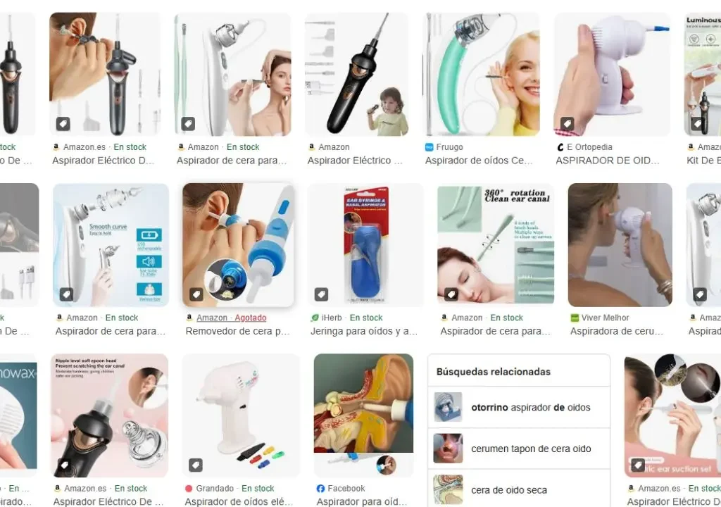 En Internet es posible comprar multitud de succionadores de cera